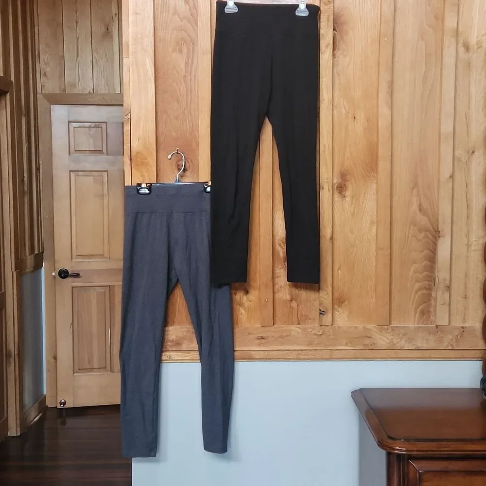 Justice Activewear Full Length Stretch Leggings Bundle, Large, Black & Grey